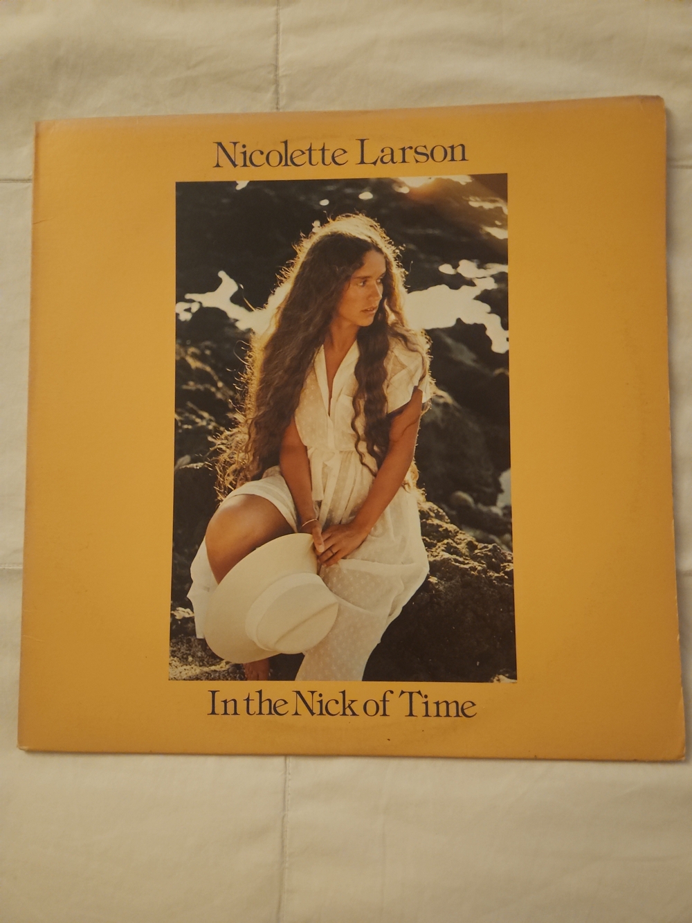 Warner Bros. Nicolette Larson 'In the Nick of Time' Vinyl - Yellow & White